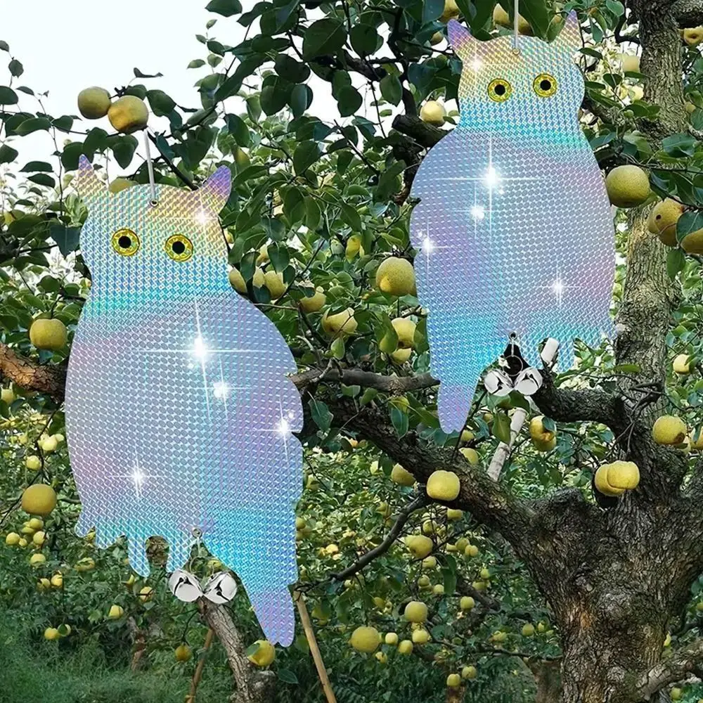 

Double-sided Laser Bird Repel Owl Scarecrow Waterproof with Bells Fake Bird Scare Device Plastic Bird Repeller Patio