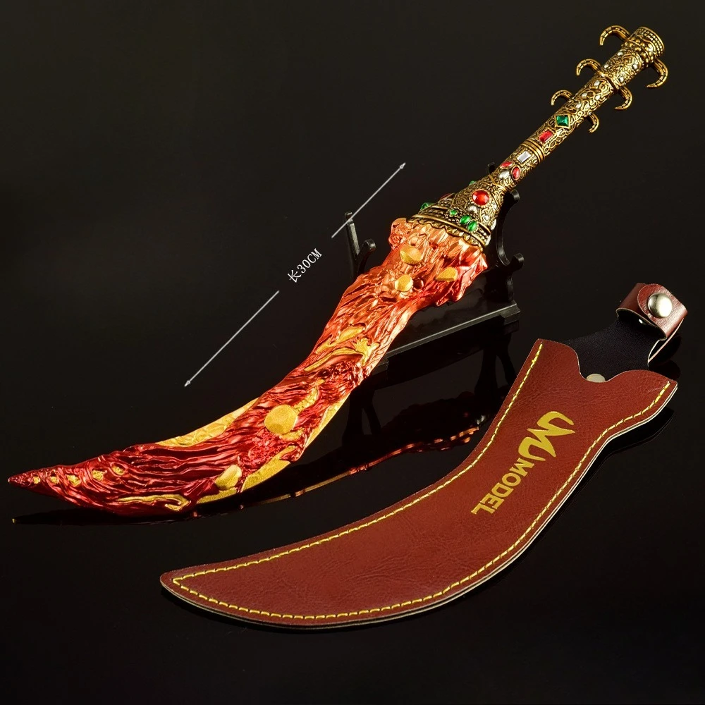 30 cm Eldenn Game Perifere lava mes wapens Model Metalen Katana Cosplay Props Met Schede Vervaardigd Ornamenten Jongen Speelgoed Geschenken