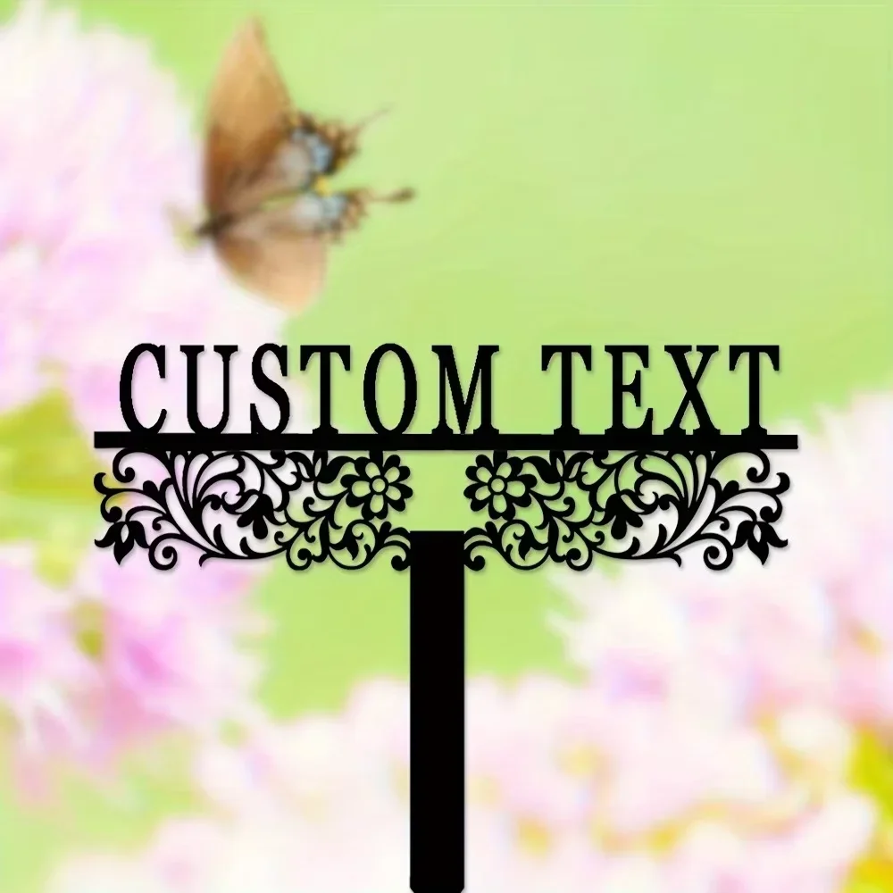 

Distinctive Personalized Art Deco Stakes. Laser - Engraved Iron for Weddings, Gardens & Lawns.