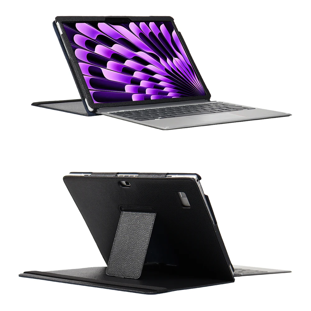 حافظة لجهاز HP Elite X2 1012 G1 G3 حافظة كمبيوتر لوحي فاخرة بنمط الليتشي من جلد البولي يوريثان مع غطاء حامل حافظة HP EliteX2 G4 Funda Elite X2 G8