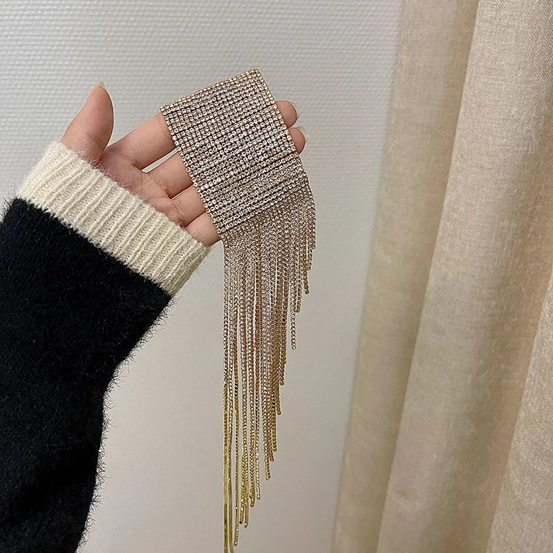 Yangliujia Long Tassels Crystal Bracelet Senior Fashion Luxury Chain Bracelet With Crystal Women Jewelry Accessories Party Gift