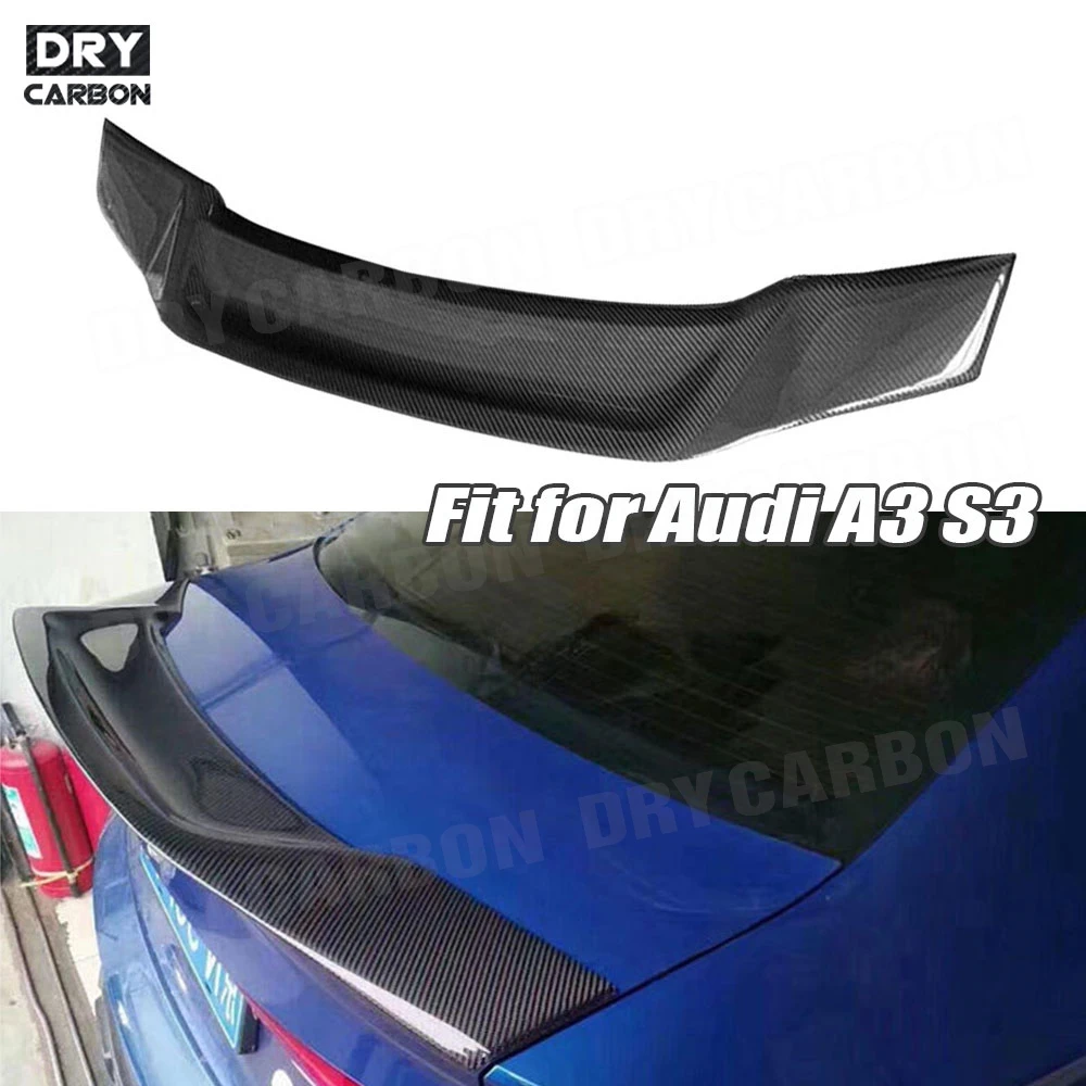 

Carbon Fiber R Style Rear Spoiler for Audi A3 S3 Sedan 4 Door 2013-2019 Car Rear Boot Trunk Lid Wings FRP Body Kits