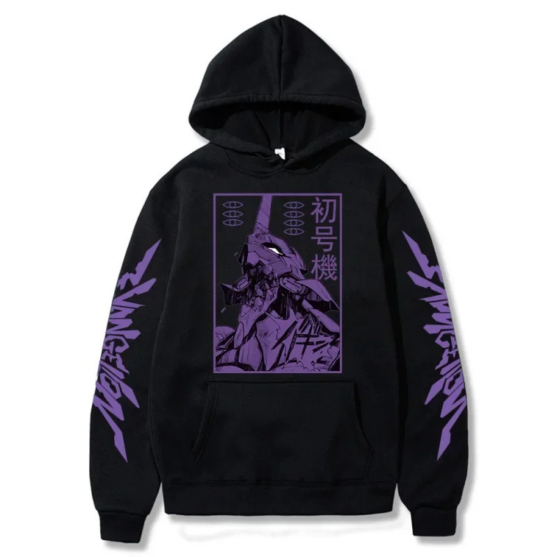 EVANGELION Eva Hoodie Sweatshirt Winter Oversized Thick Long Sleeves Pullover Unisex Fashion Warm Streetwear Hooded Hoodie Gifts