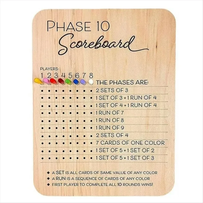 

2026 New Phase 10 Score Board - Phase Ten Scorecard And Round Tracker Phase 10 Cards Game Score Sheets Classic Board Card Games