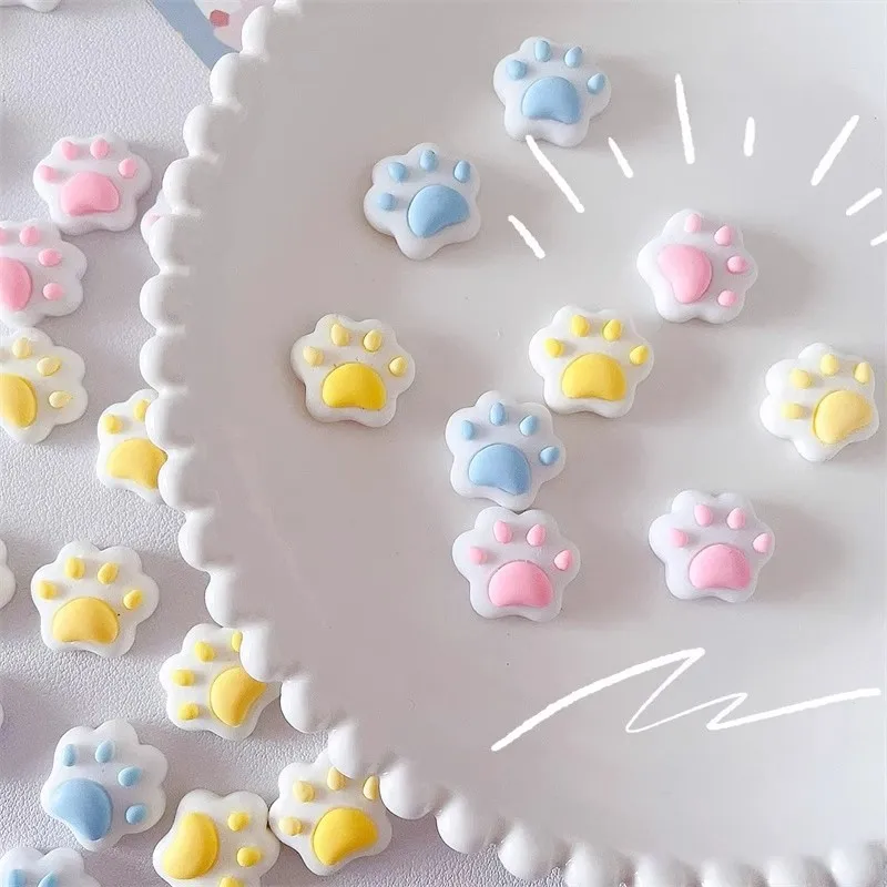 30pc Cute Cat Paw Mini Accessories Resin Charms 3D DIY Nail Art Jewelry Craft for Phone Case Hair Clip Earring Making Unisex Use