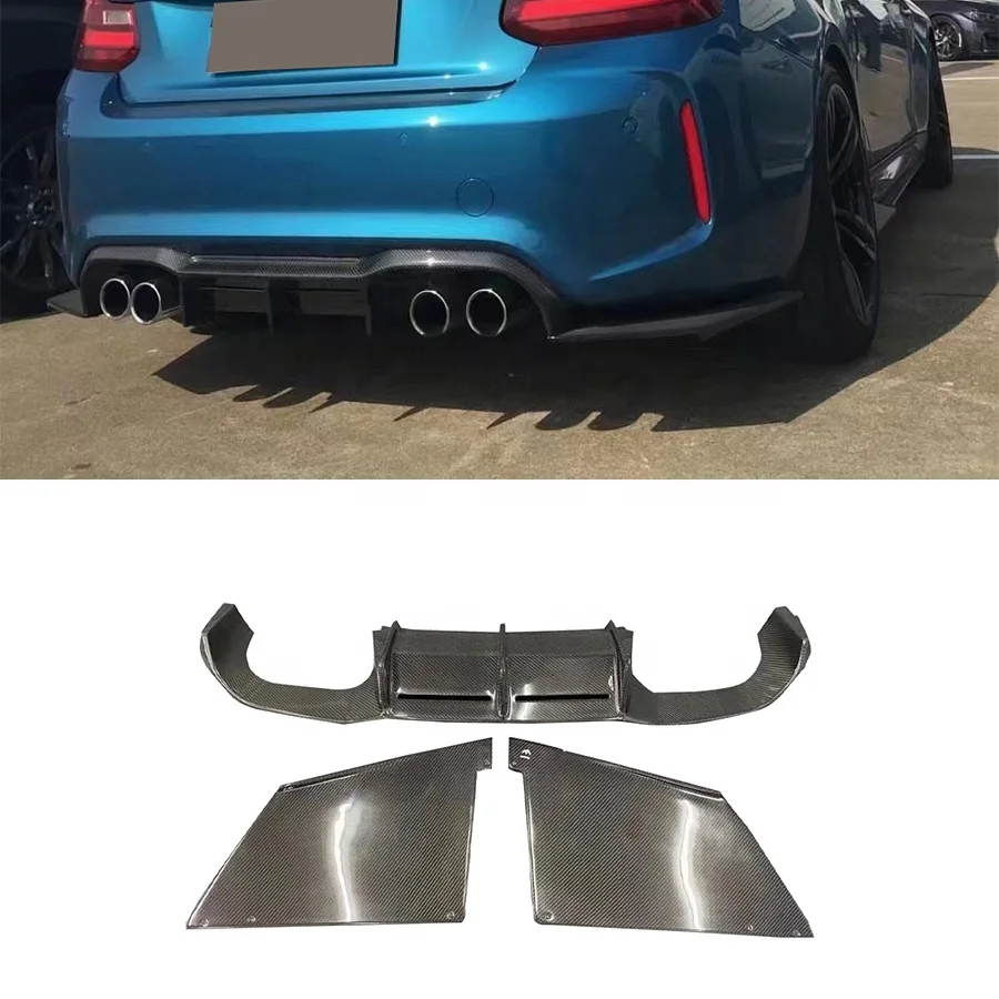 Rear Diffuser For BMW F87 M2  M2C MTC Style Real Carbon Fiber Rear Body Kit 2016+