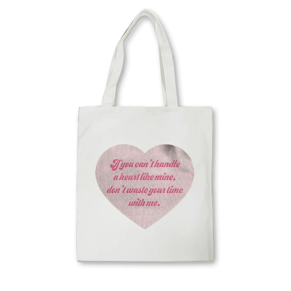 Borsa tote a forma di cuore martiletto borsa a tracolla da donna carina a forma di amore rosa regalo di cardigan ai fan: borsa di tela ecologica K-12