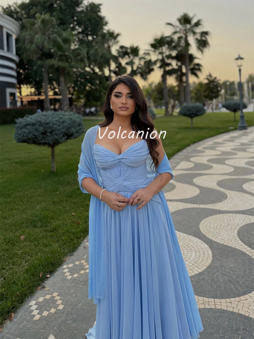 Customized Chinese Style High Quality Chiffon Ruched Draped Straight Straight Long Dresses Bespoke Occasion Dresses Modern Style