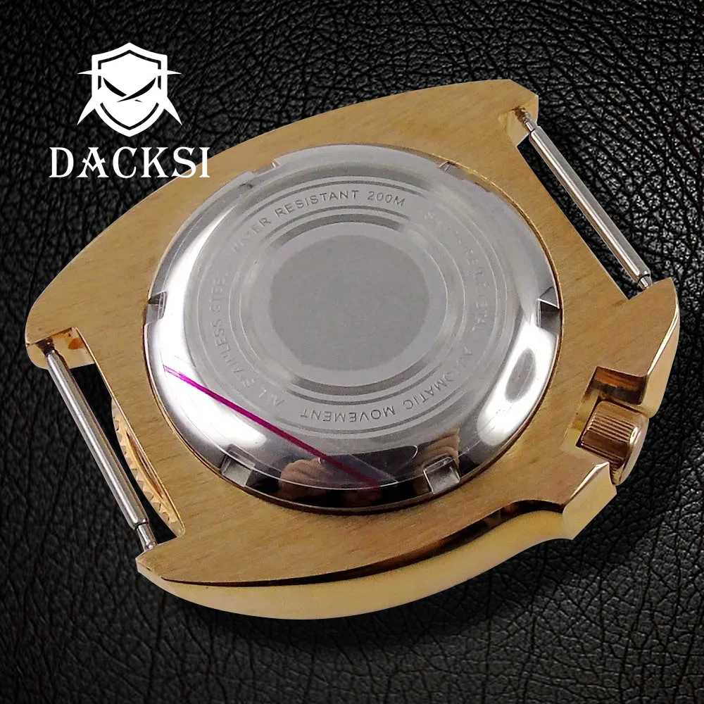 DACKSI 44mm Solid CUSN8 Bronze 200M Dive Watch Case Sapphire Glass Ceramic Bezel Fit NH35 NH36 ETA2824 ST2130 Automatic Movement