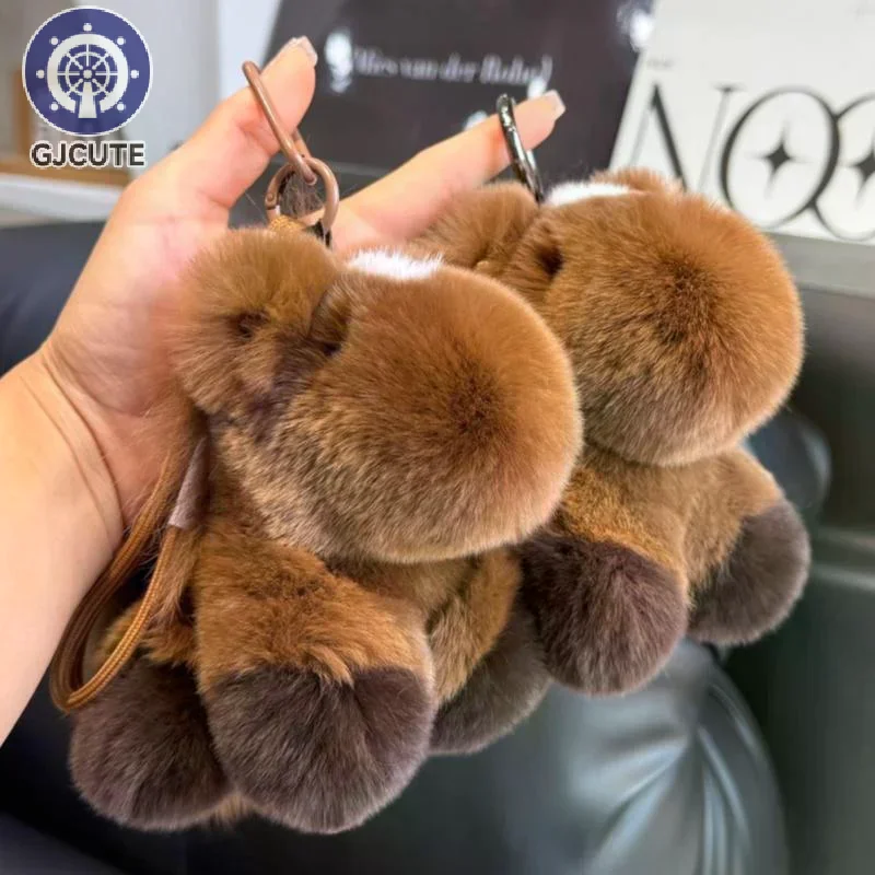 렉스 토끼털 조디악 말 플러시 장난감; 독특한 가방 펜던트 및 열쇠고리 새해 선물