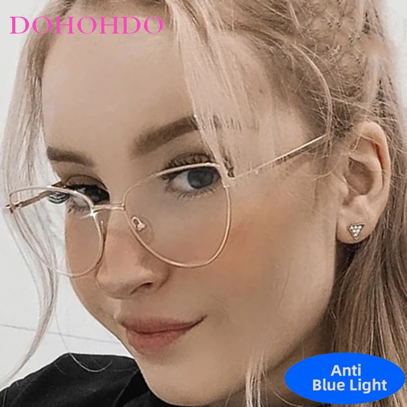 

Trendy Small Cat Eye Metal Glasses Blue Light Blocking Women Men Designers Optical Spectacle Computer Eye Protection Eyeglasses