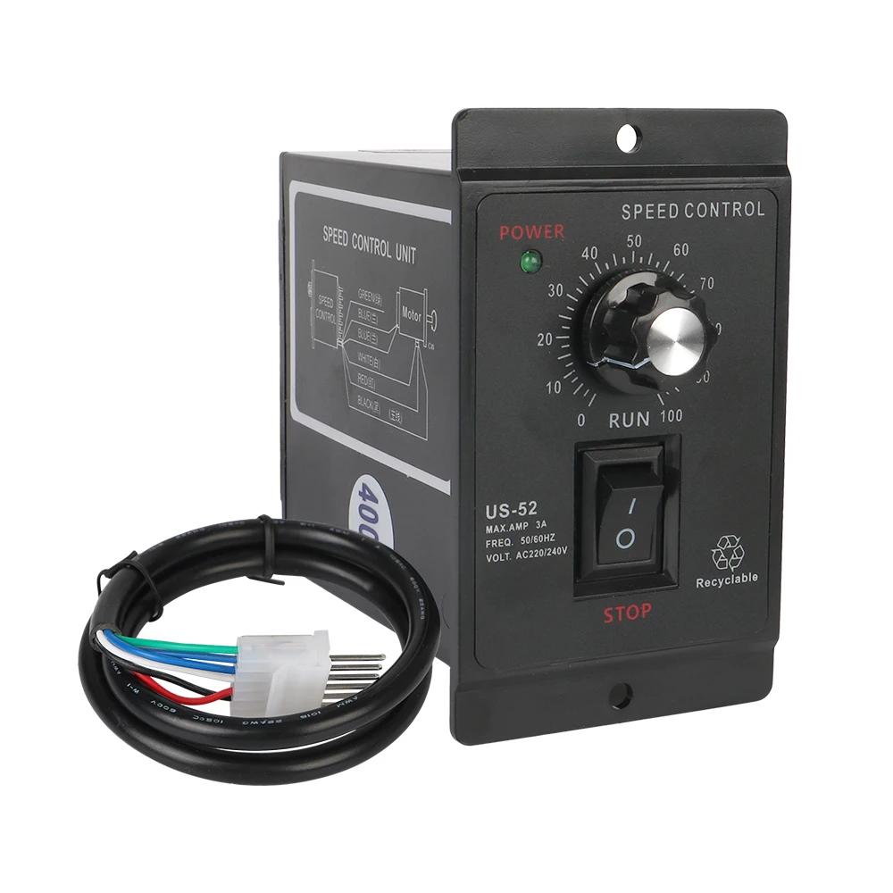 

Motor Governor Control Unit Speed Pinpoint Regulator AC Motor Speed Controller Mini 50/60Hz Forward Backward 400W AC 220V