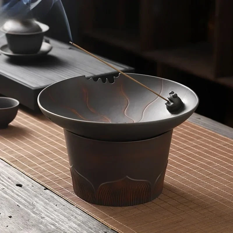 Jianshui Purple Pottery Multi-Functional Exhausted Tea Jar Filter Barrel with Lid Tea Basin TeaCup Tea Wash