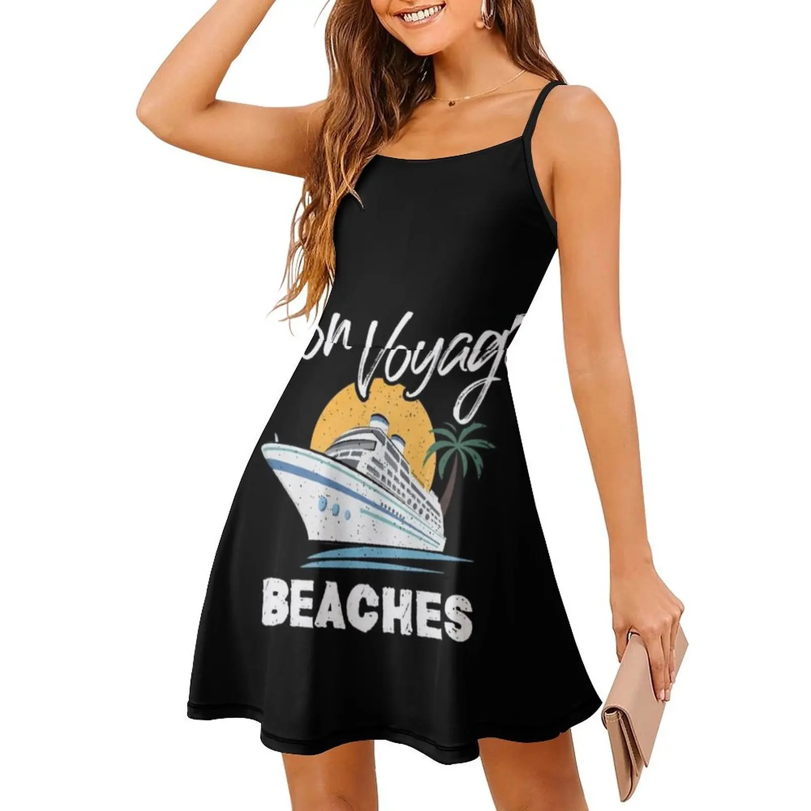 فستان كاجوال على الطراز الكوري من Bon Cruise Ship Beaches Graphic Cruising للنساء، فساتين بسيطة يومية للمكتب للسيدات، سفينة بون كروز