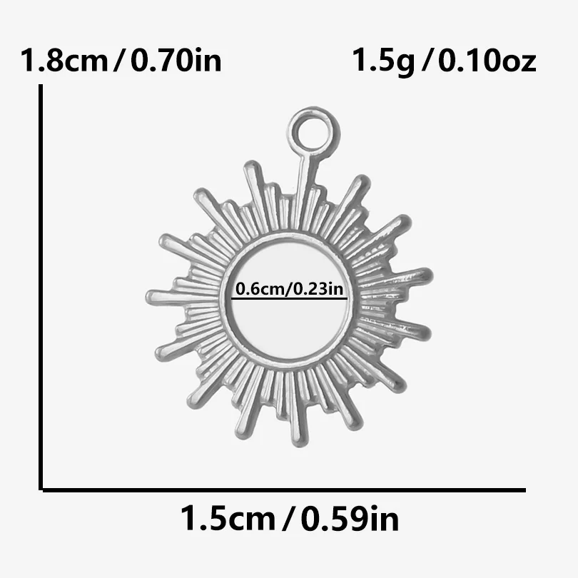 10 Stuks Nieuwe Geen Vervagende Zilveren Kleur Mode Korte Hanger Geometrie Versnelling Zon Schroefdraad Bloemvouwen Charmes Diy Sieraden Maken