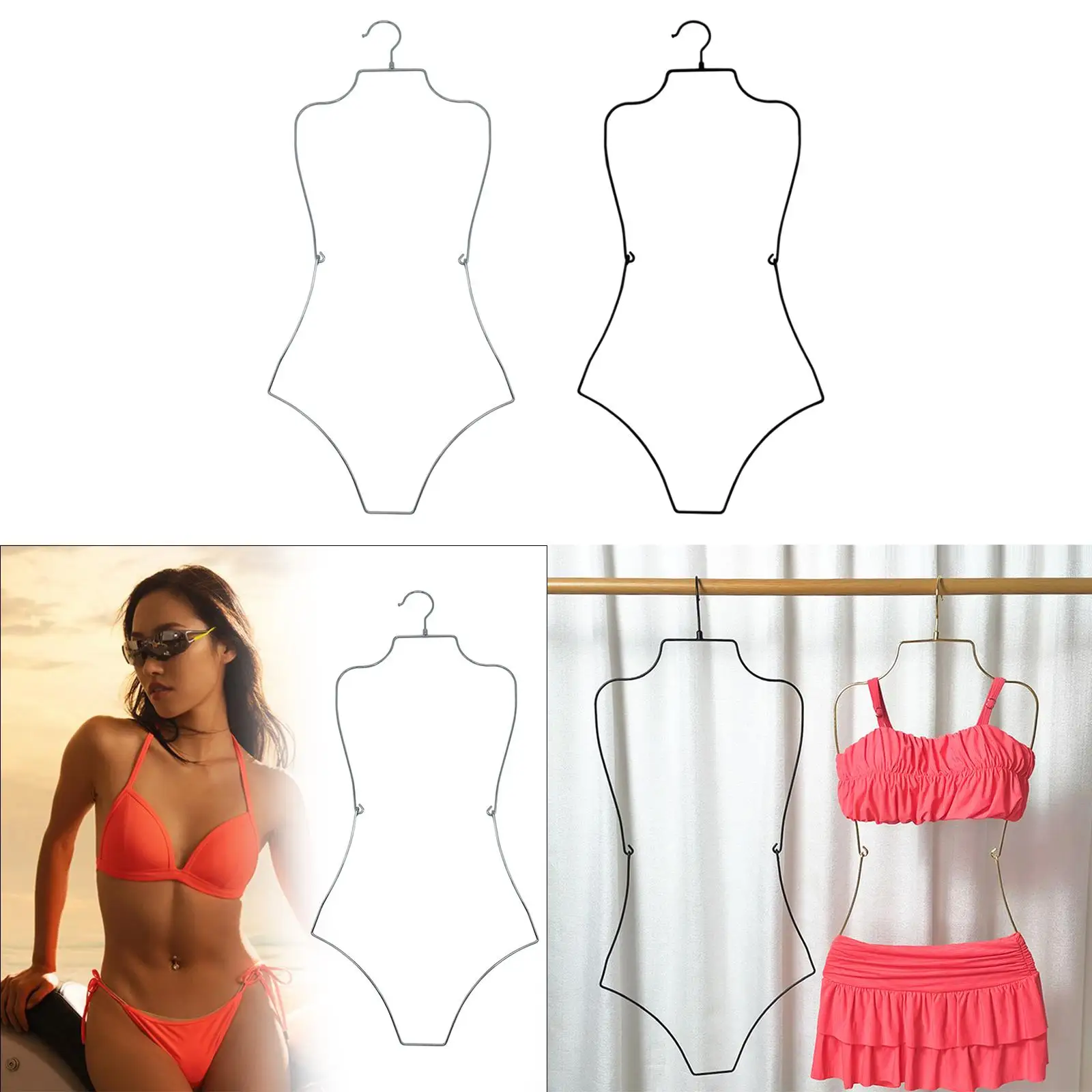 Swimsuit Display Hanger Lingerie Hanging Rack Folding Top Swivel Hook Bathing Suit Display Rack for Sleepwear Shops Boutiques