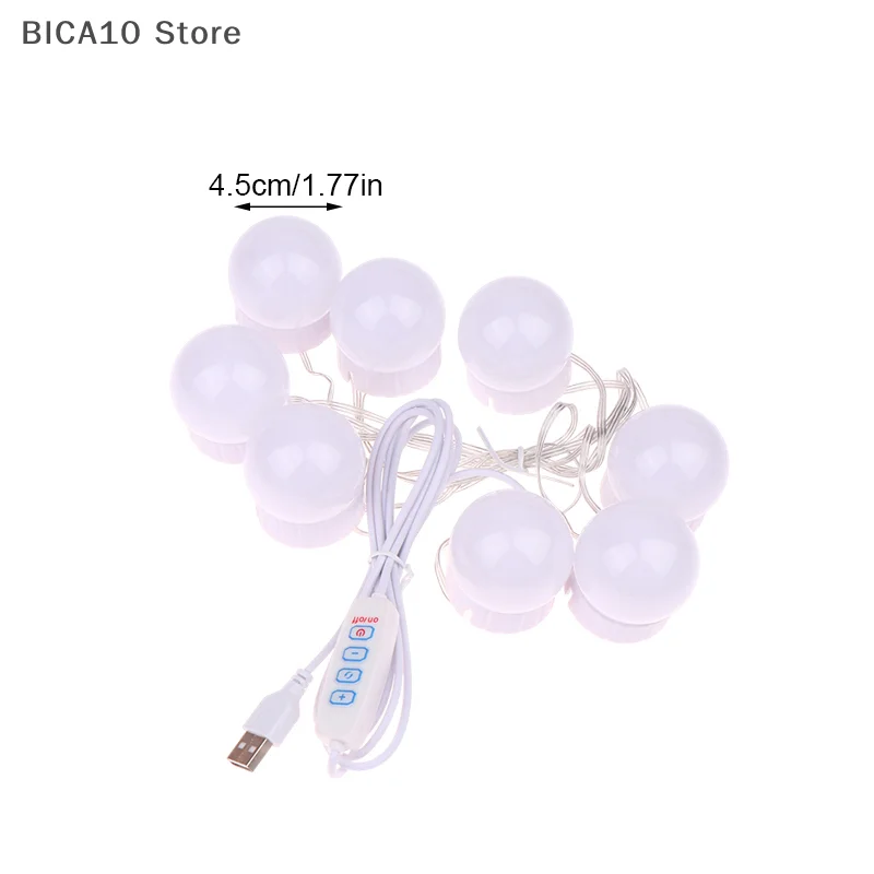 Lampadine a LED staccabili Lampada per specchio per trucco Alimentazione USB Luce per specchio cosmetico Illuminazione da tavolo Luci per trucco a LED dimmerabili