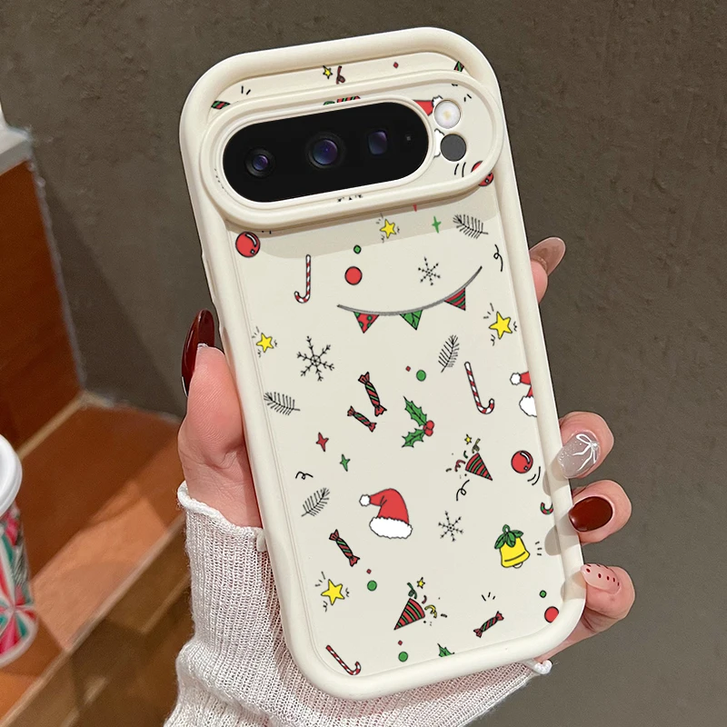 Handyhülle mit Weihnachtsmuster für Google Pixel 8 9 Pro 8A 7A 9 Pro XL, stoßfeste TPU-Silikon-Schutzhülle für Pixel 9 8 7 Pro