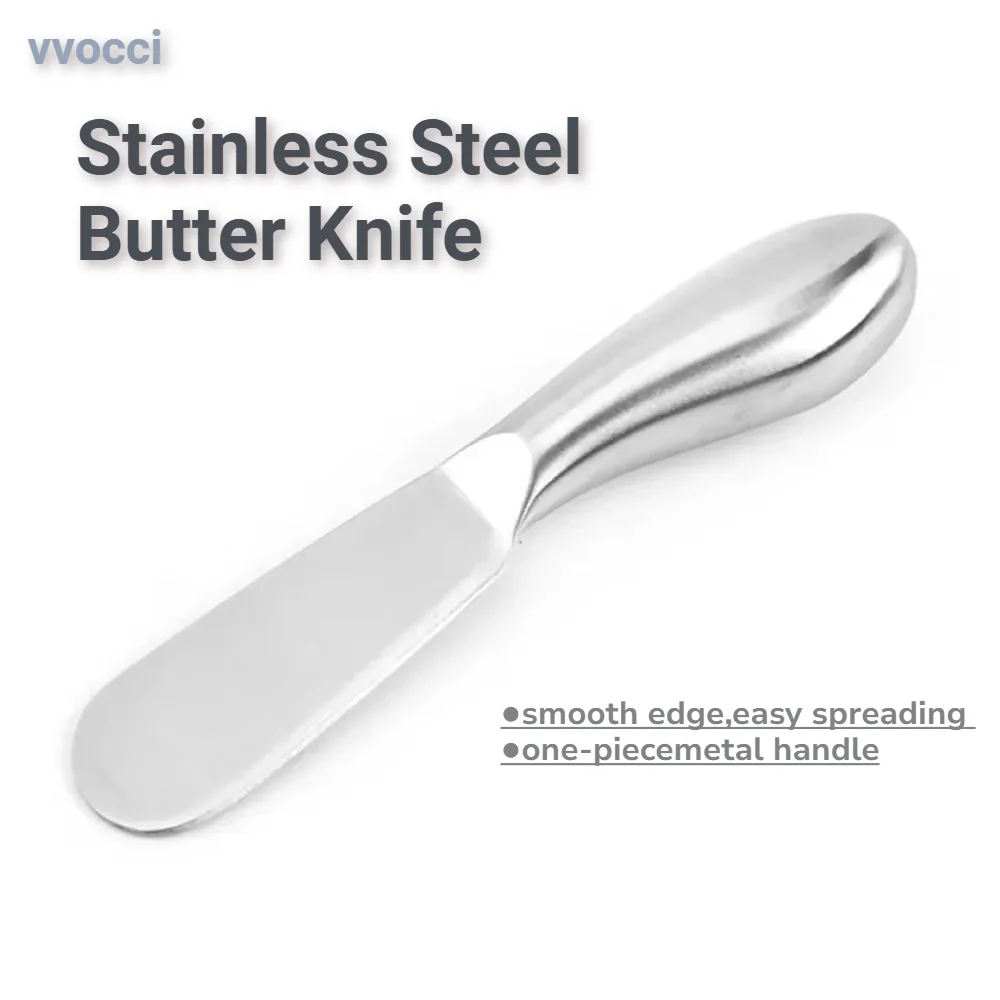 ​vvocci Stainless Steel Butter Spreader & Cutter-Multifunctional Cheese Jam Cream Spreading Knife with Wipe-Off Design