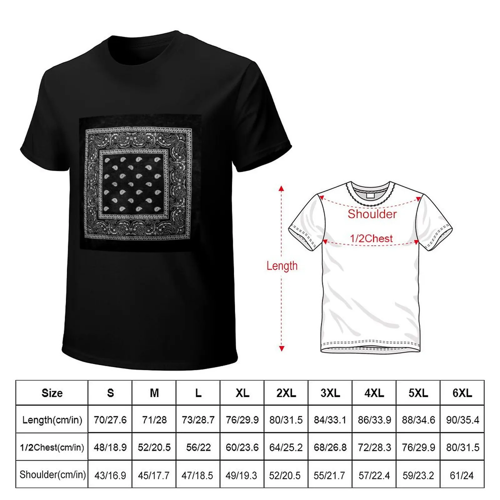 Black bandana T-Shirt man clothes oversized t shirt shirts graphic tee graphic tees for men