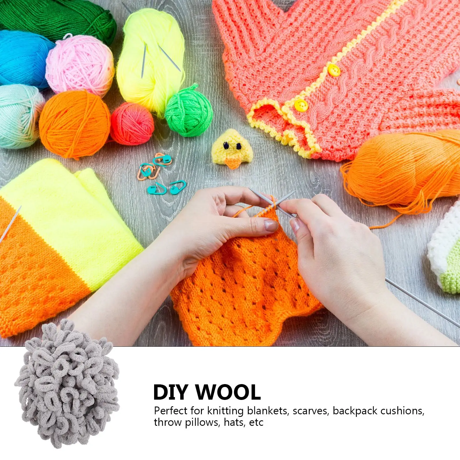 1 Roll Hand-knitted Thread Ball Cotton Blends Soft Woolen Yarn Chunky for Hand Knitted Yarn DIY Crochet Scarf Thread Hat