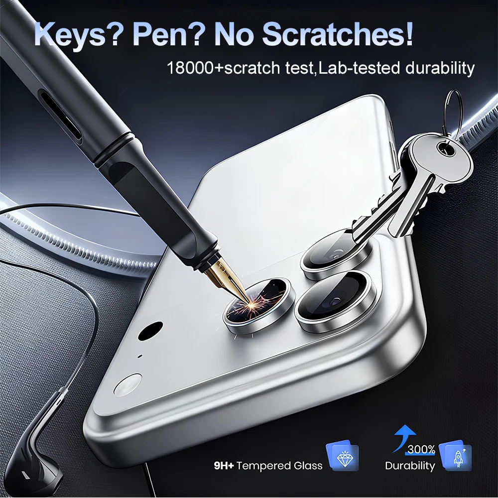 Protector de lente de cámara de Metal para iPhone 17 Pro Max 13 16 11 15 14 Plus 13 Mini Air 17promax 16promax película protectora de lente de cámara