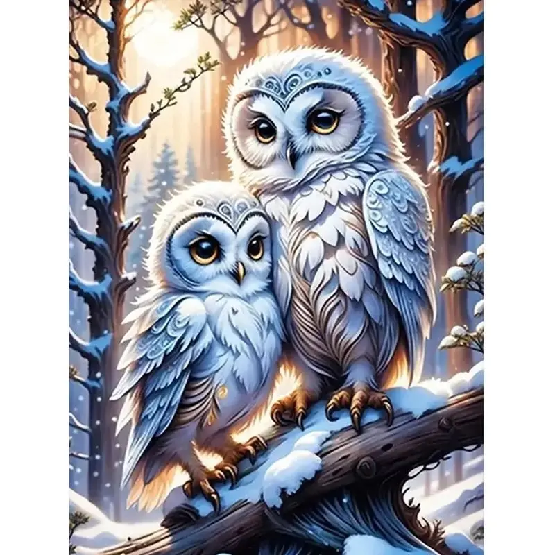 SDOYUNO Diamond Mosaic Owl Full Square Round Painting New Arrival Animal Rhinestones Picture 5D DIY Embroidery Handmade Hobby