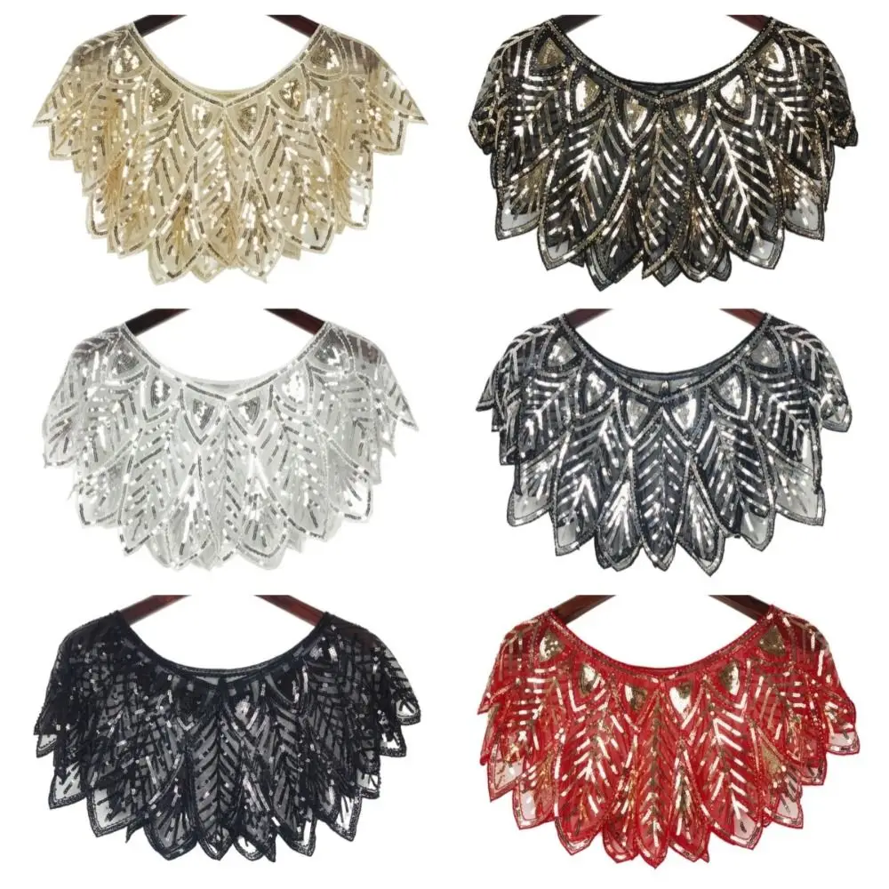 Chal de lentejuelas con purpurina Simple, sin mangas, cuello en V, capa de noche, cubierta corta, chal de fiesta de malla para mujer