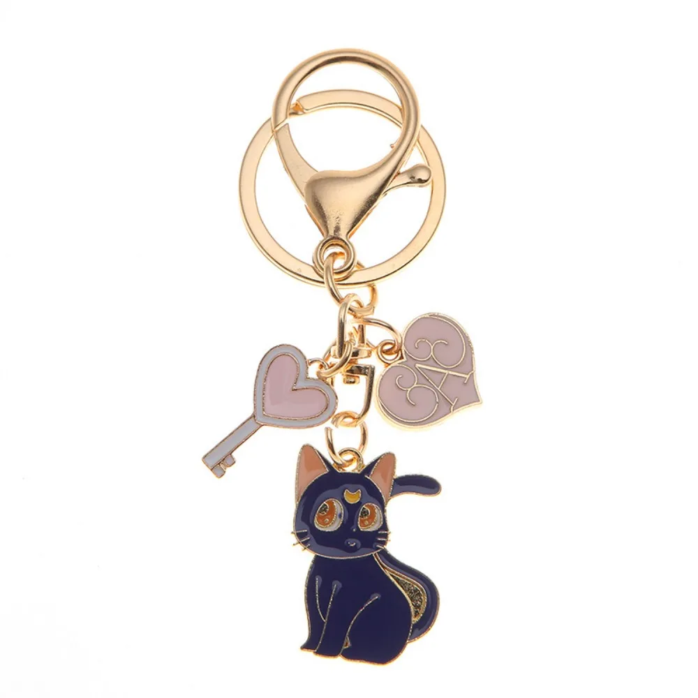 New Sailor Keychain Moon Sweet Cat Girl Car Metal Keychain Creative Cartoon Cute Couple Gift Bag Pendant Female Metal Key Ring view 4