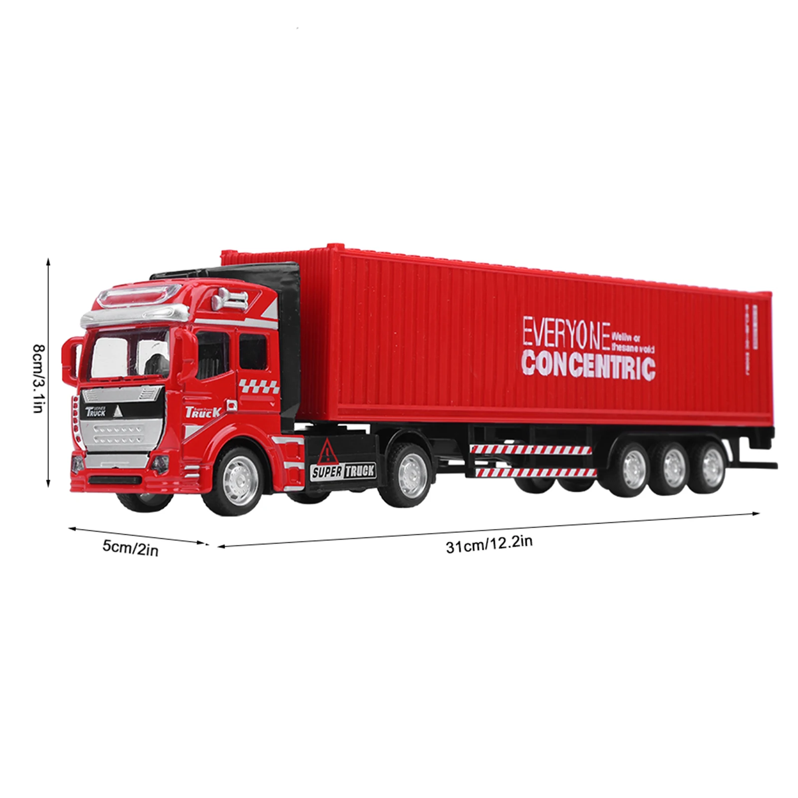 ZK30 1:48 Legierung Container Lkw Modell Spielzeug Hoch Simulation Kinder Auto Spielzeug FahrzeugRot Container Lkw Modell