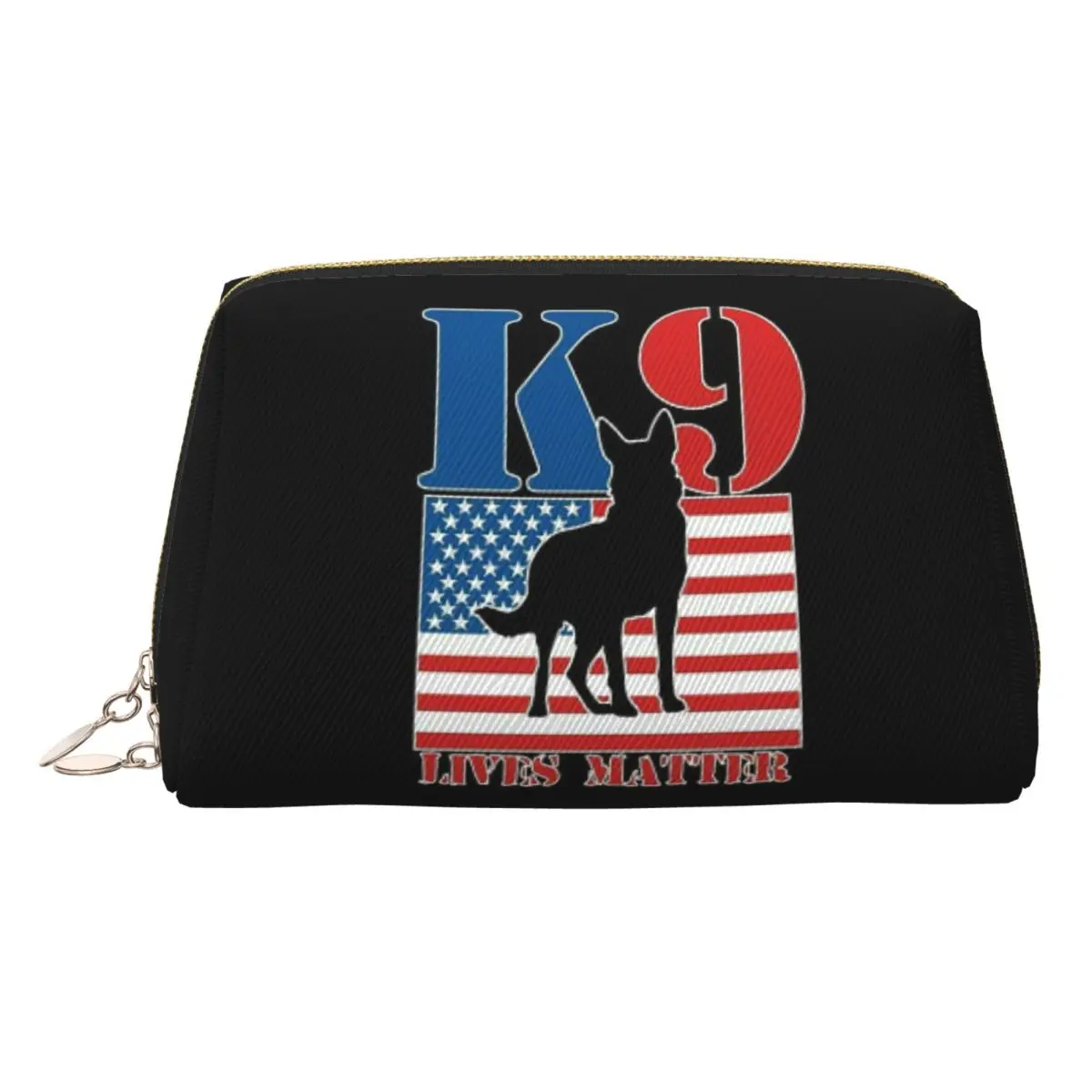 K9 Unit Malinois Belgian Shepherd Dog Women Cosmetic Bags Travel Makeup Organizer Pouch Toiletry Storage Dopp Kit Box