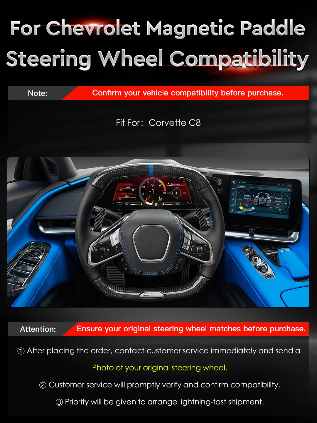 TDD Fif for Camaro Chevrolet Corvette C8 Colored Aluminum Alloy Magnetic Shift Paddles New Multi Color Shift Paddles