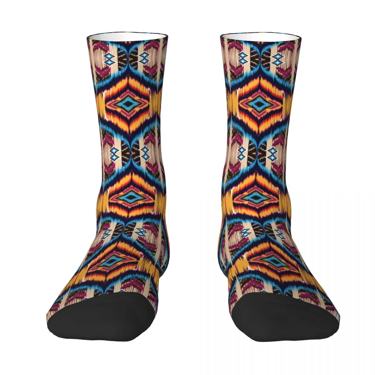 Feather Pattern Art Design (2) Sock Printed Man Polyester