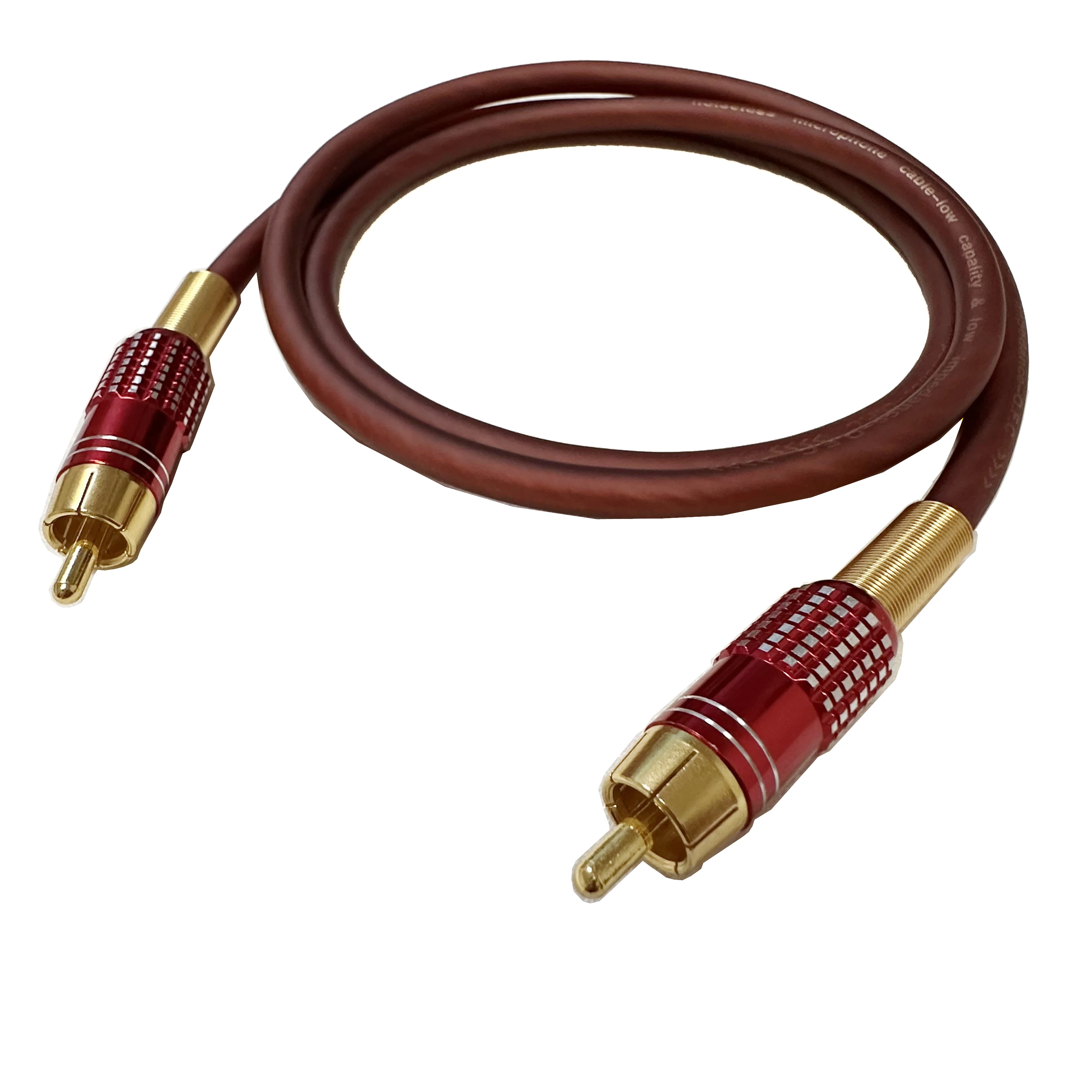 Cyfrowy kabel audio RCA, 1RCA męski na 1RCA męski, kabel do subwoofera w nylonowym oplocie, kabel wideo RCA do subwoofera. — zdjęcie produktu 3