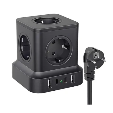 4000W EU 멀티 플러그 전원 스트립 타워 – AC 콘센트 5개 및 PD20W USB C 고속 충전기 포함, 1.8m 연장 케이블 4000W EU 멀티 플러그 전원 스트립 타워 – AC 콘센트 5개 및 PD20W USB C 고속 충전기 포함, 1.8m 연장 케이블