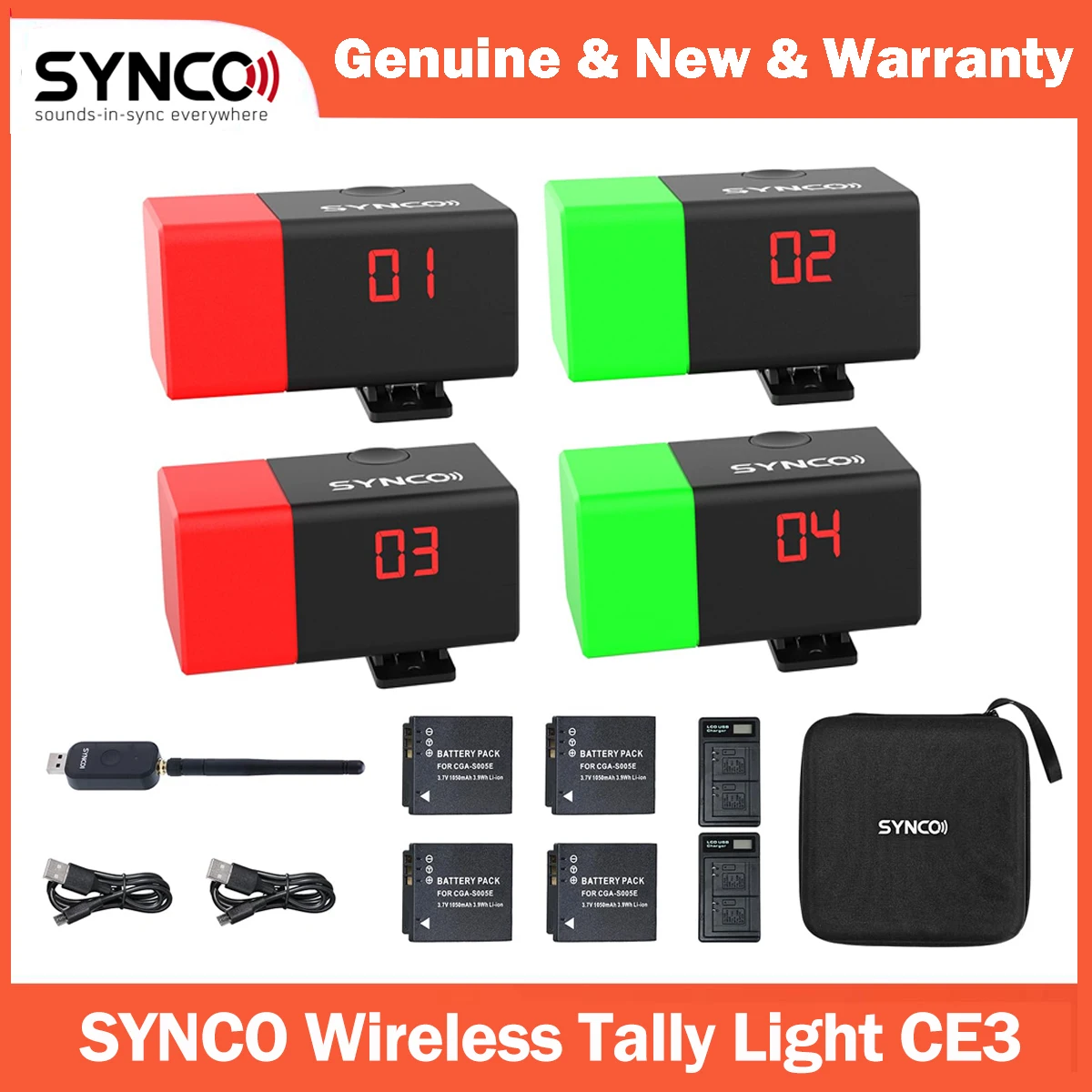 synco-ce3-–-systeme-d'eclairage-sans-fil-leger-portee-de-1000m-lora-24g-pour-studios-live-vmix-prise-en-charge-de-32-indicateurs-bicolores