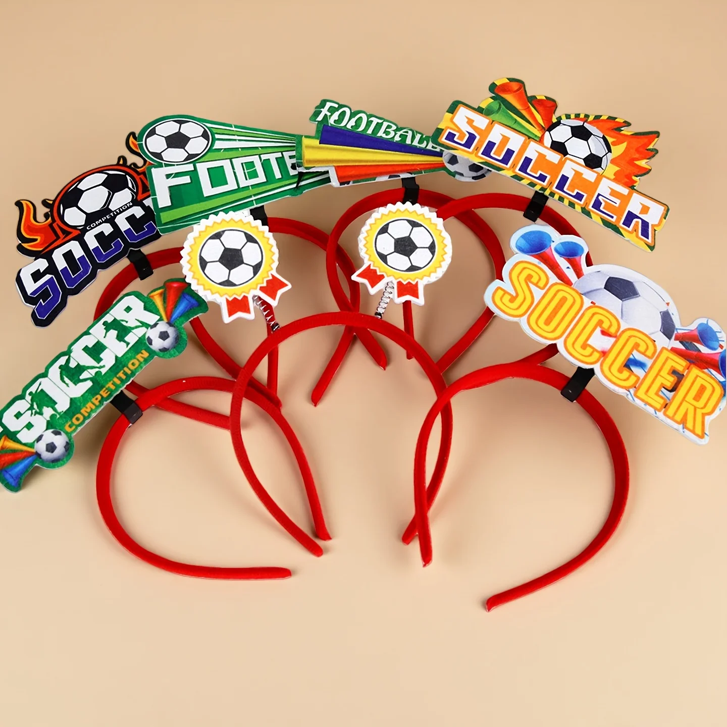 

7pcs 2026 Football Fan Support Headband | Cute Plastic Style, for Bar Viewing Atmosphere, Football-Themed Party Headwear