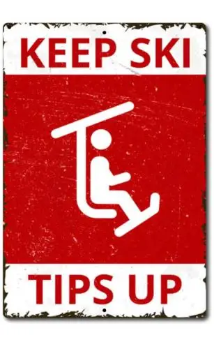 Tin Sign Ski Tips U…