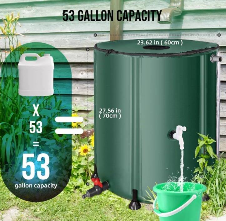 Portable Rainwater Collect System Rain Water Storage for Outdoor