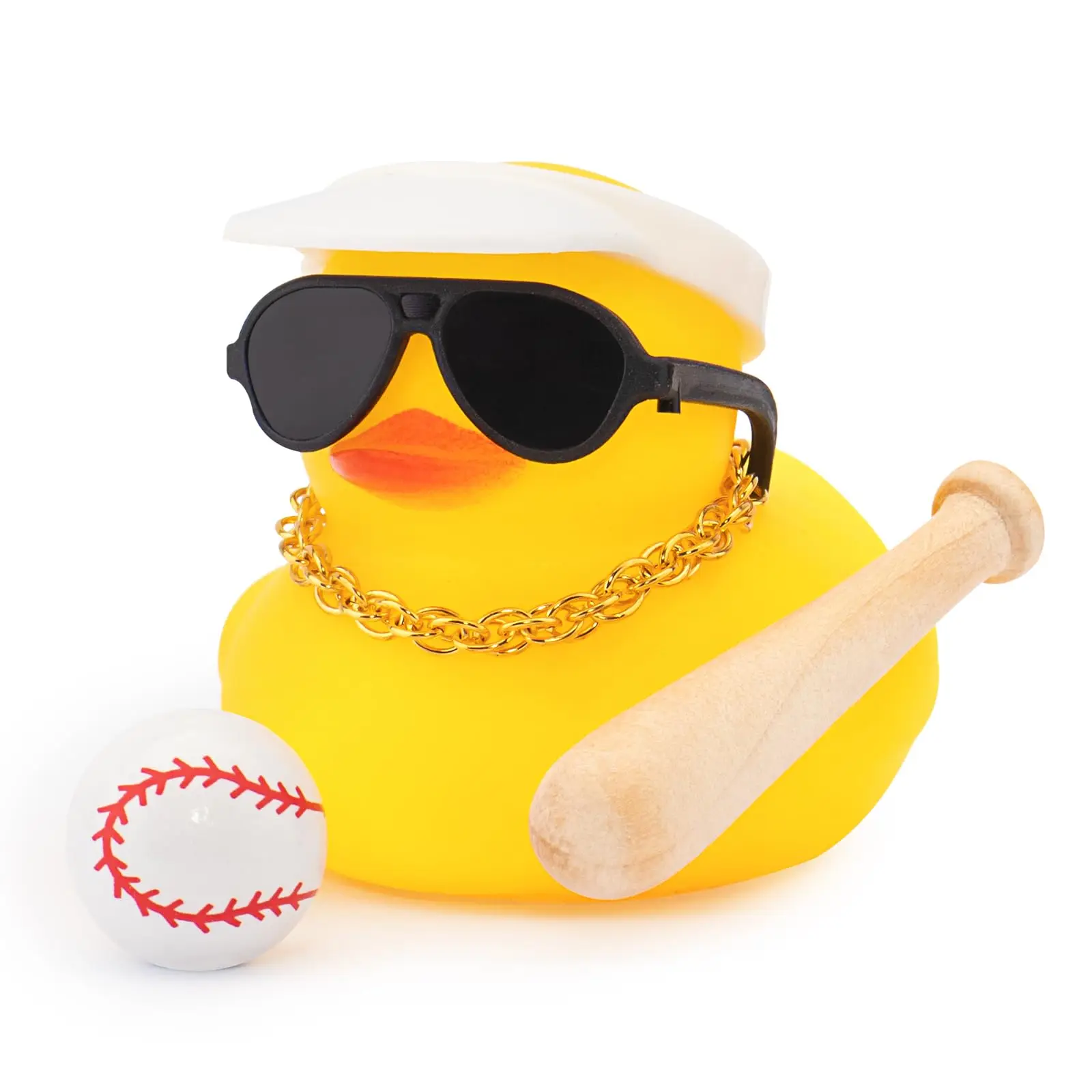 Rubber Duck Car Ornaments Dashboard Decorations for Cool Car Accessories with Baseball