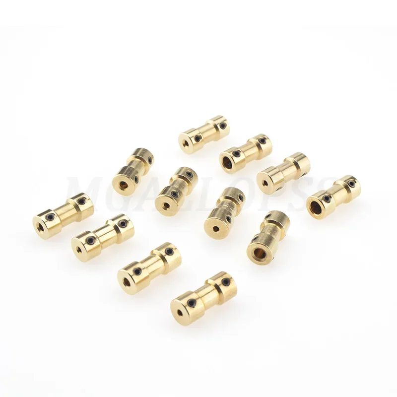 2pcs Drive Shaft Connector Motor Shaft Coupling Copper Coupling with Screw for RC Car Boat and Robot