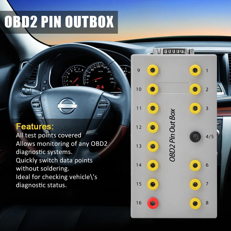 2024 OBD2 Breakout Box 16 Pin Car Break Out Box Obd2 Pin Out Box Car Pin Cutting Tool