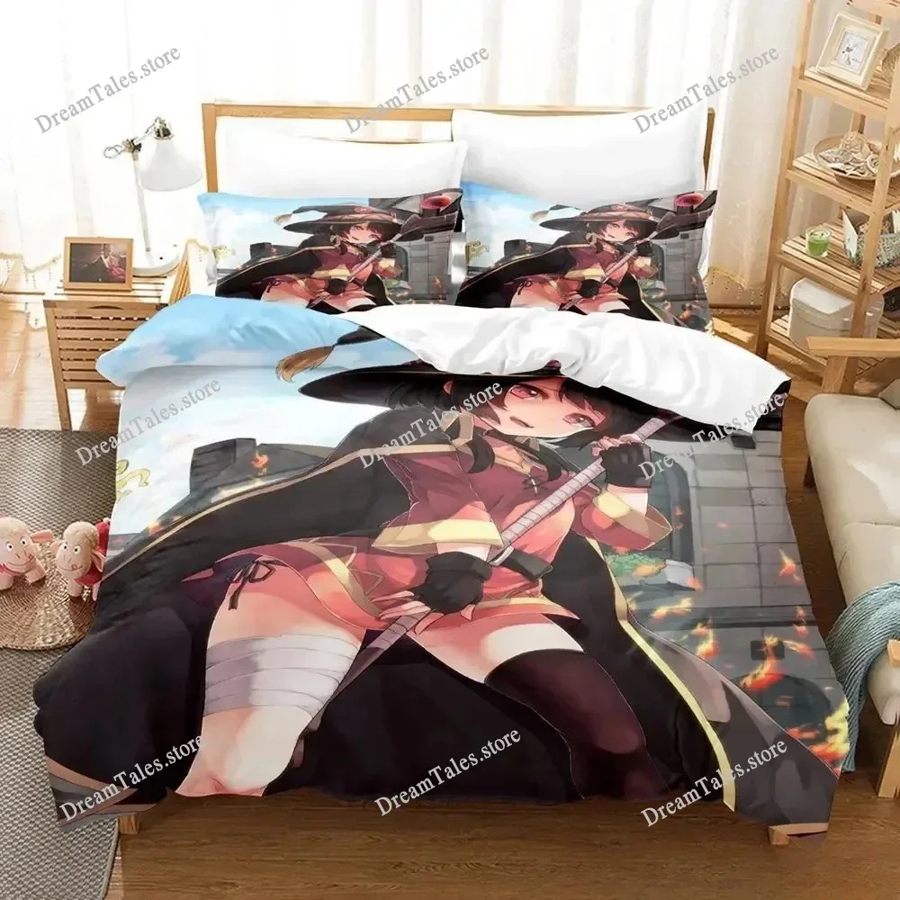3D Printed Anime KonoSuba Bedding Set Boys Girls Twin Queen Size Duvet Cover Pillowcase Bed Kids Adult Home Textileextile963