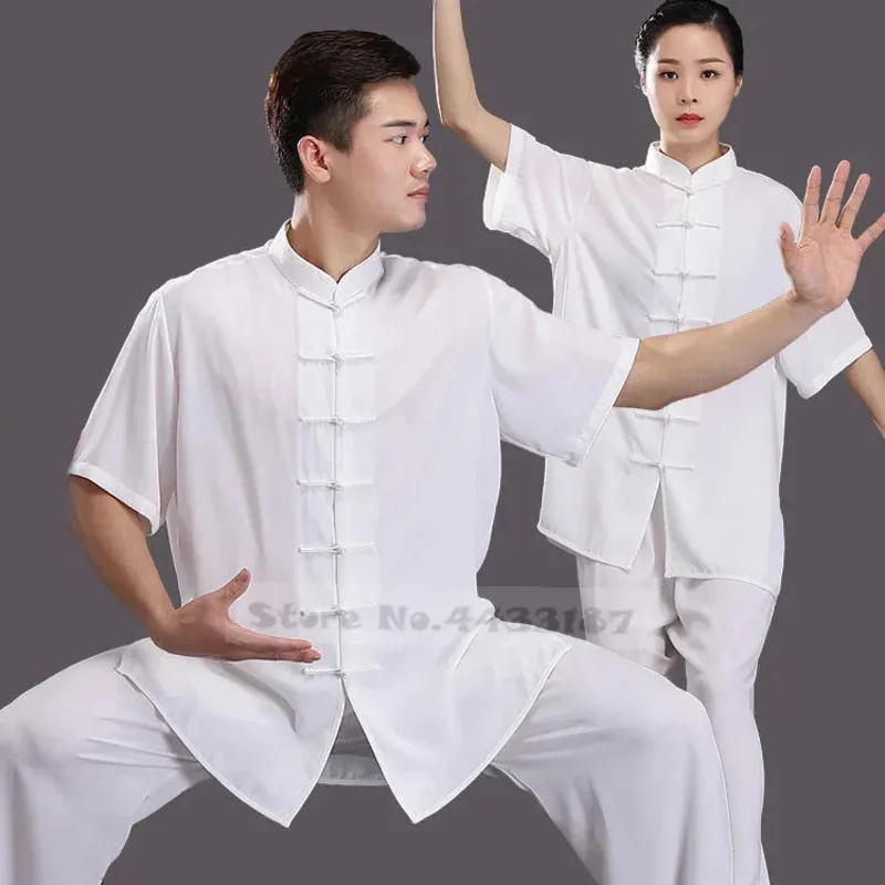 

111 www Костюм Тан Тай Чи Традиционный китайский воротник-стойка Кунг-фу Костюмы больших размеров Свободные вискозные летние Loungewe