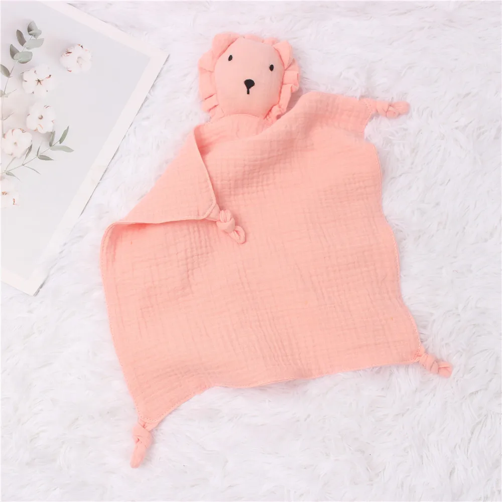 Baby Cotton Gauze Comforter Blanket Baby Soft  Sleeping Cute Lion Comforter Handkerchief Comforter Toys