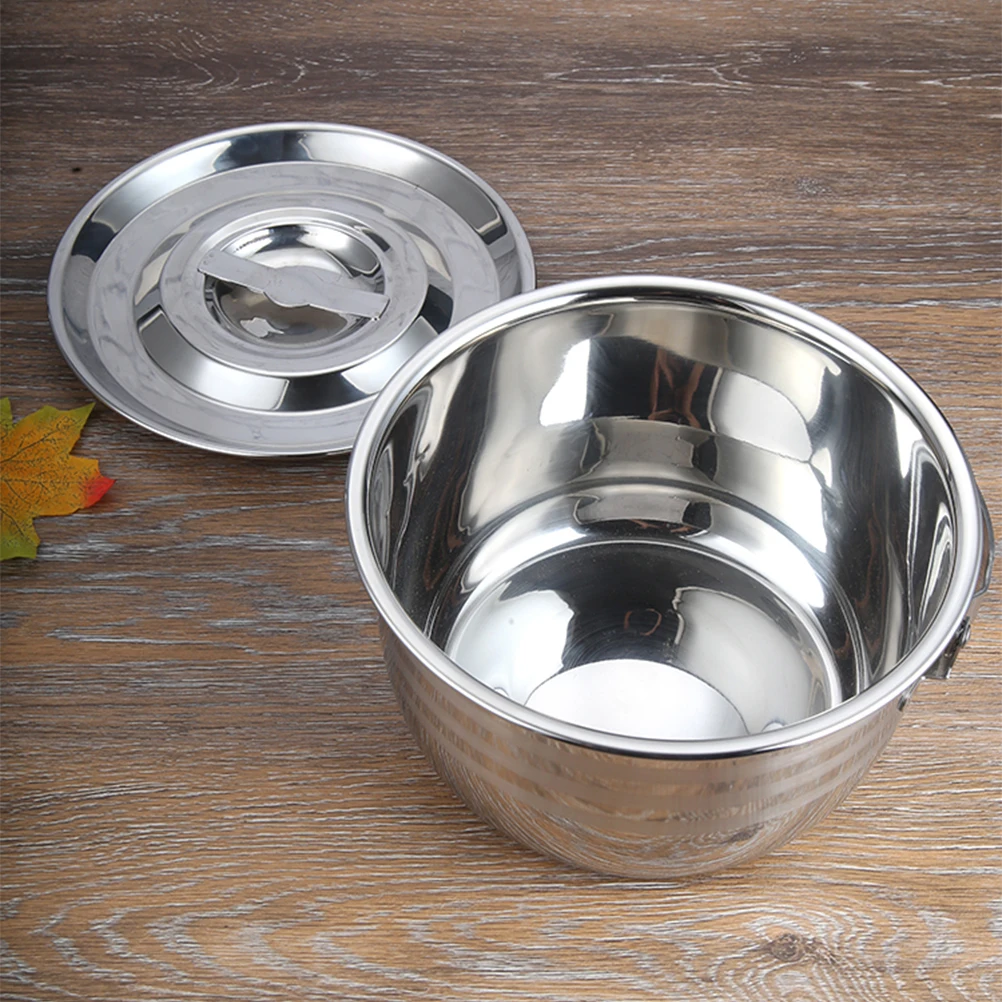 

1pc Large Capacity Soup Pot 21cm Stainless Steel Camping Cookware Kitchen Utensils High Capacity Stew Pot Even Heat