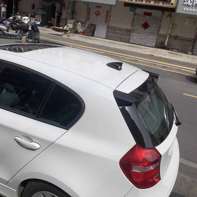 لسيارات BMW 1 Series 2004-2012 E87 E81 Hatchback 116i 120i 118i غطاء صندوق السيارة الخلفي سقف سبويلر أجنحة الكربون الأسود اكسسوارات السيارات جزء