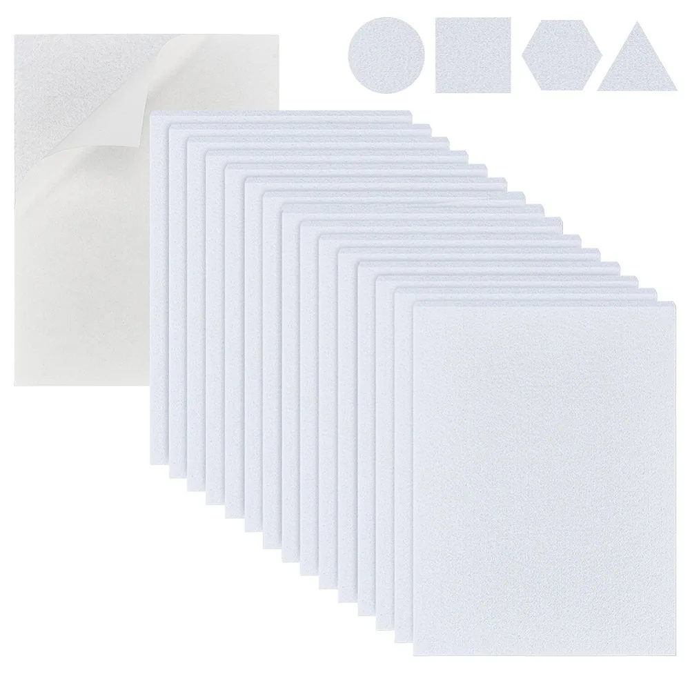 Self-adhesive Felt Fabric Rectangle White 200x150x5mm