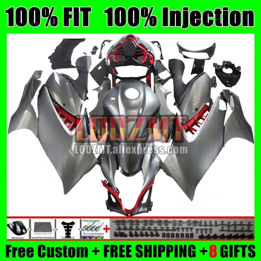 Injection Body For SUZUKI Hayabusa GSXR 1300 CC 21 22 23 24 30No.34 GSXR-1300 GSXR1300 2021 2022 2023 Red silver 2024 Fairing