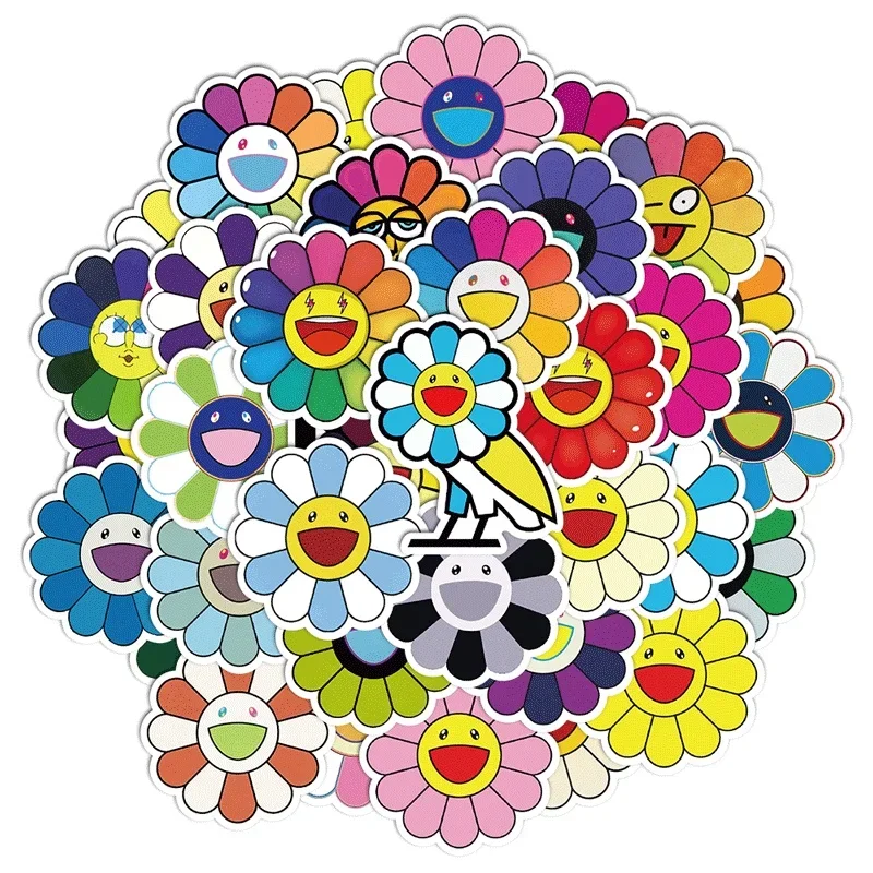 1Sets = 40PCS Sunflower VSCO Small Fresh Stickers Notebook Skateboard Waterproof Stickers